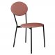 Cadeira Estofada Para Sala de Jantar Azuri Preto C01 Linho Rosê - Lyam Decor