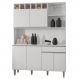Kit Cozinha Compacta 130cm Com 6 Portas e 1 Gaveta Alice Branco - AJL Móveis