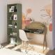 Conjunto de Escrivaninha Ceci com Estante Multy Carvalho e Verde Menta