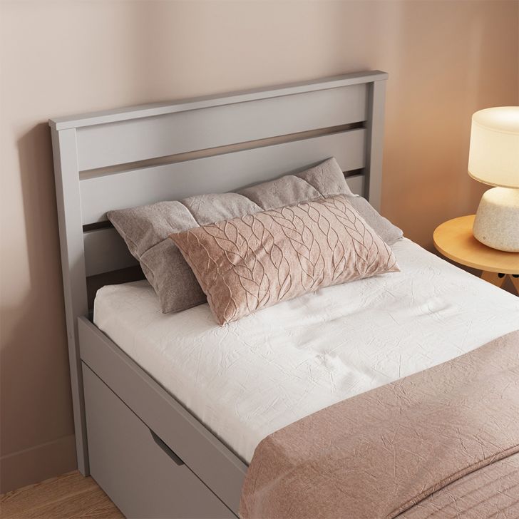 Cabeceira Solteiro Charme Beauty Cool Gray