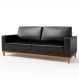 Sofá Living 200cm 3 Lugares Kayrós D05 Sintético Preto - Mpozenato