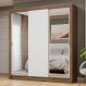 Guarda-Roupa Casal 3 Portas de Correr com Espelhos Rustic/Branco Nobre Madesa