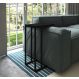 Mesa Lateral Encaixe Preto Com Tampo de Madeira