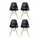 Kit 4 Cadeira Decorativa para Sala e Cozinha Garabit Preto G04 - Gran Belo
