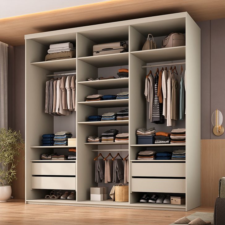 Guarda-roupa Closet Mountier 4 Gavetas Bege