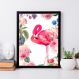 Quadro Decorativo com Moldura Flamingo Flowers Preto - 30x40cm