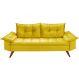 Sofa Retro Bariloche 3 Lugares Tecido Suede Pes em Madeira