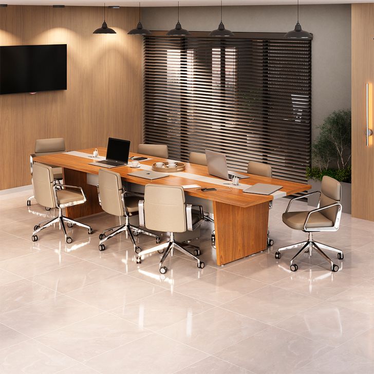 Módulo Mesa de Reunião Extensível Angra Freijó e Branca