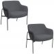 Kit 02 Poltronas Decorativas Jade Base Aço Preto Bouclé Grafite - Nexta Casa