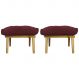 Kit 2 Puff Decorativo Retangular Para Sala Quarto Penteadeira Marty Linho Bordo