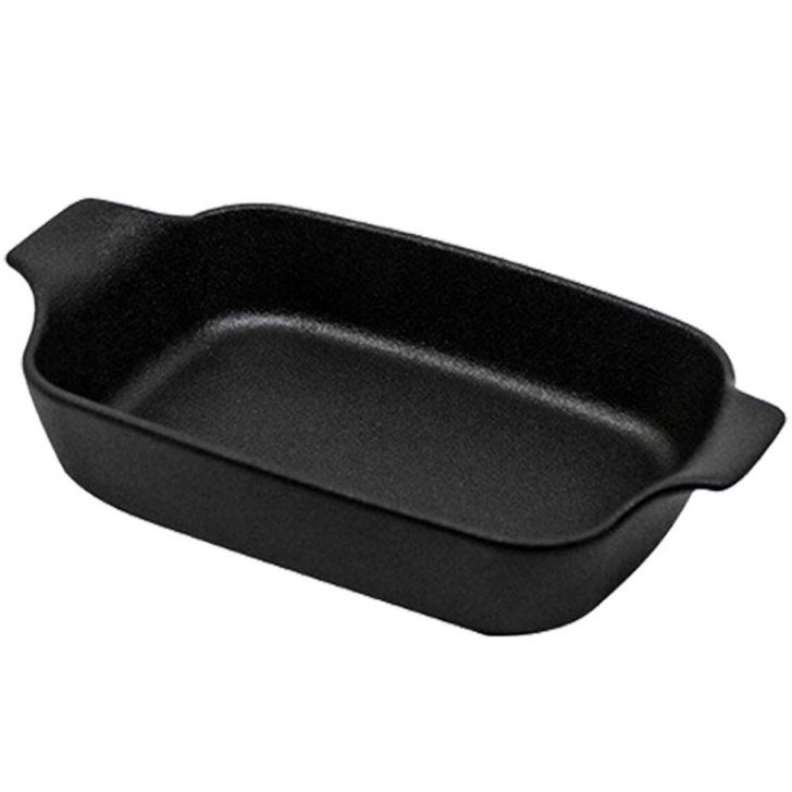 Travessa Retangular Ônix Preta 20x34 cm