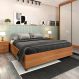 Base para Cama Box Queen Mônaco com 2 Mesas de Cabeceira Veronna 3 GV Cinamomo