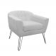 Poltrona Decorativa Jolly Pés Aramado Suede Branco - DS Estofados
