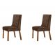 Conjunto com 2 Cadeiras Varsovia Luxo Veludo Marrom e Imbuia