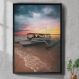 Quadro Decorativo Barco na Costa da Praia-24x34Cm