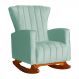 Poltrona Decorativa Melinda Pés Balanço Veludo Acqua
