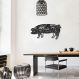 Quadro Escultura Porco Nome Cortes de Carne 100x50 Preto