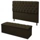 Kit Cabeceira Alice+ Calçadeira Itália Solteiro 90 CM Suede Marrom - D A Decor