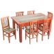 Conjunto Mesa de Jantar 1,5 M 6 Cadeiras Mineira Madeira de Demolição com Pátina