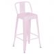 Banqueta média Iron Tolix com encosto 66 cm Rosa claro