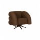Poltrona Decorativa Giratória Micheli Orgânica Boucle Marrom - Montanaris Decor
