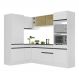 Armário de Cozinha Completa de Canto com Rodapé Veneza Multimóveis V2084 Branco/Preto