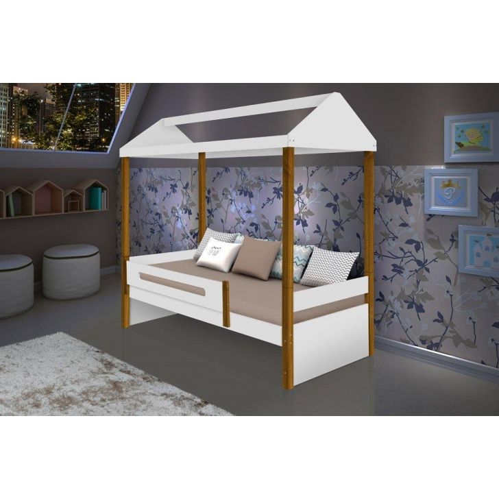 Cama Casa Sara Branca Com Colchão