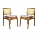 Conjunto 2 Cadeiras de Jantar Atlântida Amêndoa e Linho Off White - WP 59124