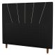 Cabeceira Cama Box Solteiro Dallas 90cm Sintético Preto - Desk Design