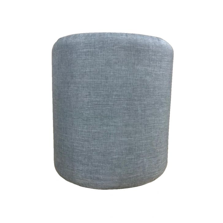 Puff Redondo Não é Segredo Linho Cinza Pé Fixo 40x45 NSPRF02L-F