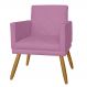 Poltrona Decorativa Pés Palito Nina Estilo Matelassê Rosa - DS Estofados