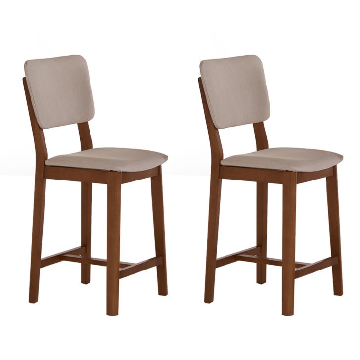 Conjunto com 2 Banquetas Napoli Imbuia e Bege