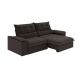 Image of Sofá 4 Lugares Retrátil e Reclinável Venetto Veludo Slim Marrom 250 cm MO895UP96JHRMOB