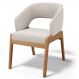 Cadeira de Jantar e Estar Living Estofada Lince L02 Bouclê Cru - Lyam Decor