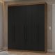 Guarda-Roupa Casal 6 Portas Batentes Rustic/Preto/Preto Netuno Madesa