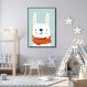 Quadro Infantil Coelho na Neve 43x30 Filete Preto