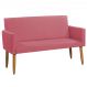 Namoradeira Decorativa Para Sala Nina Suede Rosê Pé Castanho - Clique E Decore