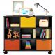 Nicho Organizador 3 Gavetas com Rodízios Preto/Colorido - Qmovi