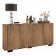 Aparador Buffet Multimóveis Veneza 4 Portas FG3557 Rustic/Preto