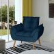 Poltrona Opala Decorativa Suede Azul Marinho Dal Poz Estofados