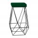 Banqueta Decorativa Kathy Base Preta Suede Verde G41 - Gran Belo