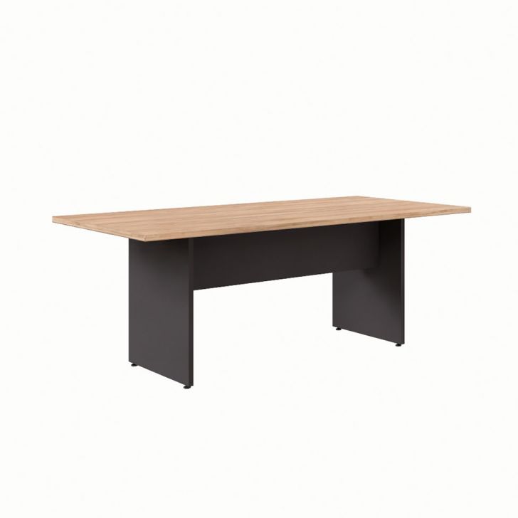 Mesa de Reunião Retangular Ameixa e Preta