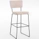 Banqueta Alta Para Cozinha Sala De Jantar Base Em Aço Fixa Allana L02 Suede Bege - Lyam Decor