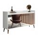 Balcao Buffet Retrô com Espelho Delta 4 Portas Branco Gloss - MoveisAqui