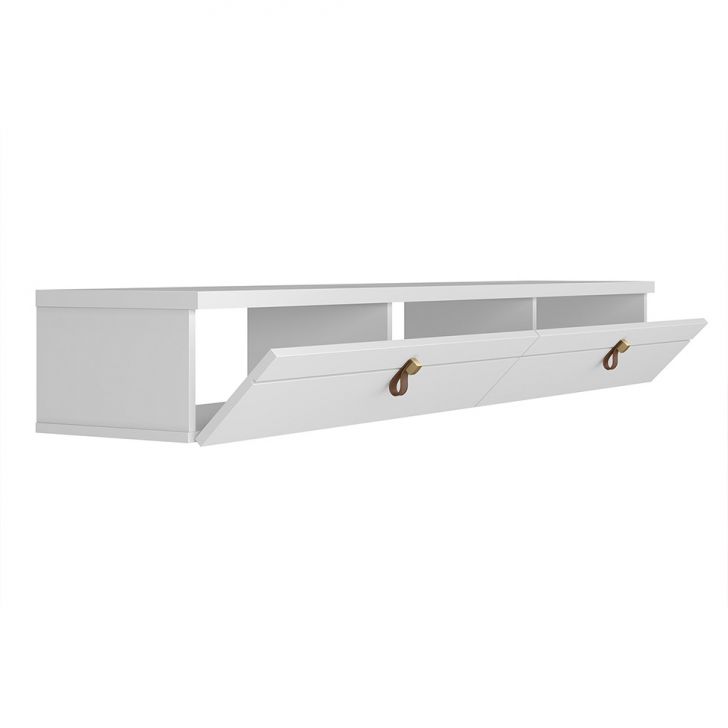 Rack Suspenso para TV até 55 Polegadas Line 2 Portas Branco 160 cm