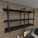 Prateleira industrial para escritório aço cor preto prateleiras 30cm cor preto modelo ind12pes