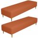 Kit 02 Puffs Decorativo Sala de Estar Bali W01 Pés Palito 170x60cm Tecido Terracota - Lyam Decor