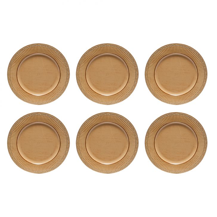 Conjunto De Sousplat Com 6 Peças Grego Amarelo 33 Cm