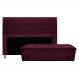 Kit Cabeceira e Calçadeira Munique 140 cm Casal Suede Bordô - Amarena Móveis