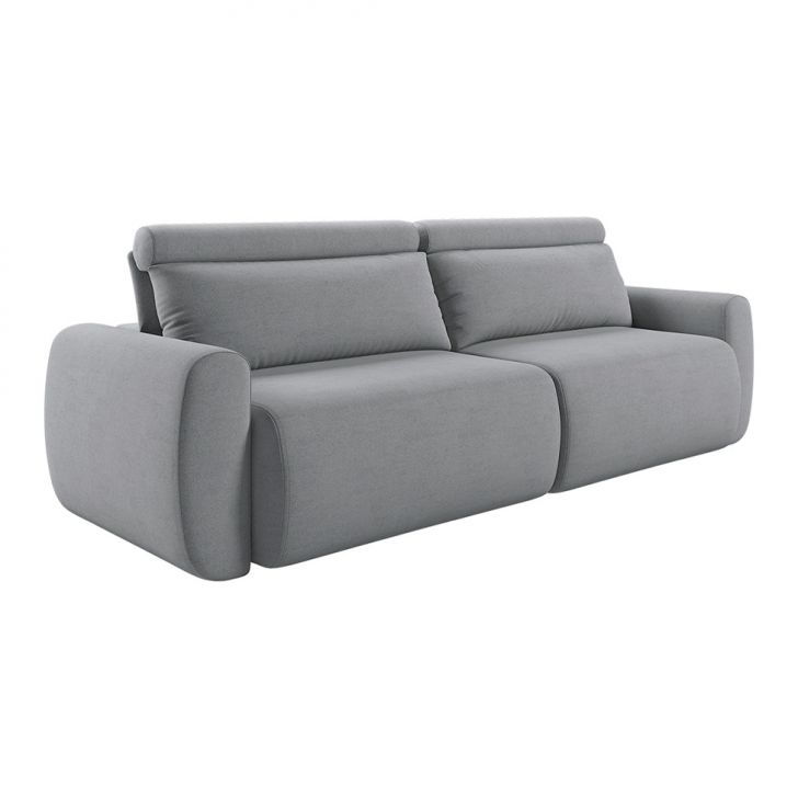 Sofá 5 Lugares Retrátil E Reclinável City Linho Cinza 280 Cm